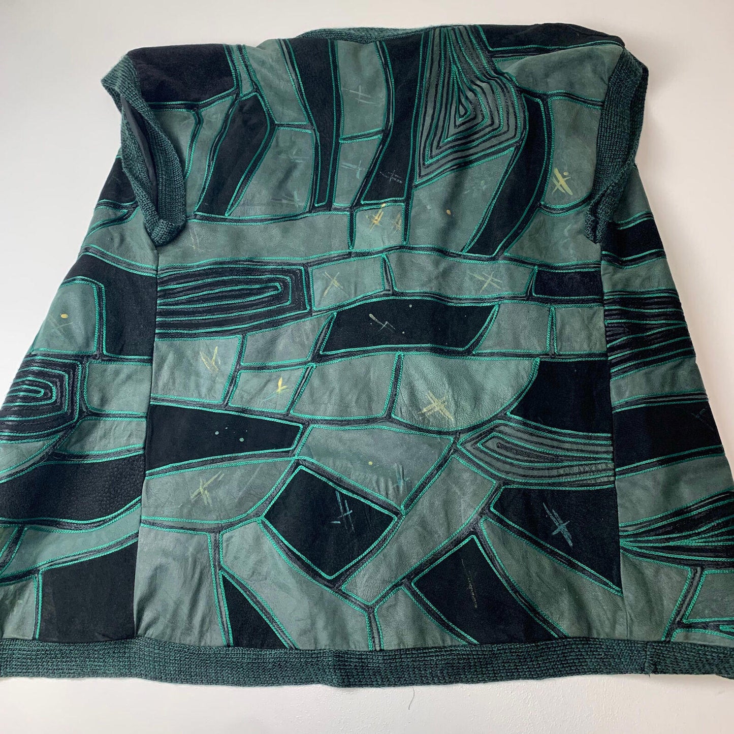 Women’s Vintage CHARISMA Suede Waistcoat / Jacket / Green / L-XL