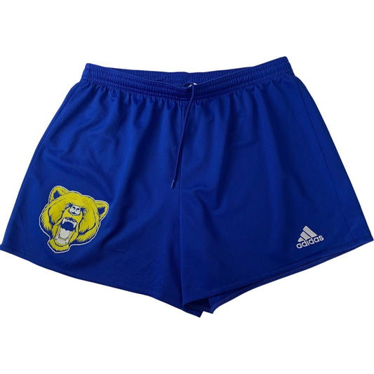 Adidas Climalite Activewear Shorts Blue Graphic Logo Women M