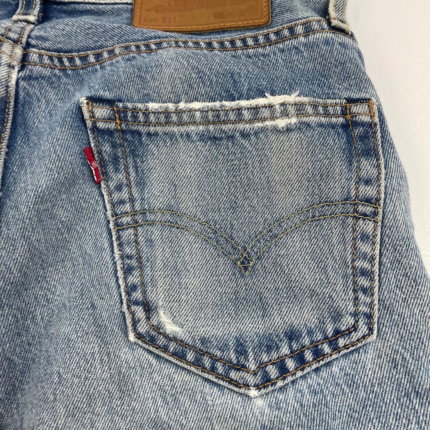Levi's 511 Jeans Straight Leg Vintage 90s Distressed Blue Mens W28 L32