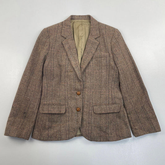 Women’s RICHARD EVANS Brown TWEED JACKET , Size 38R