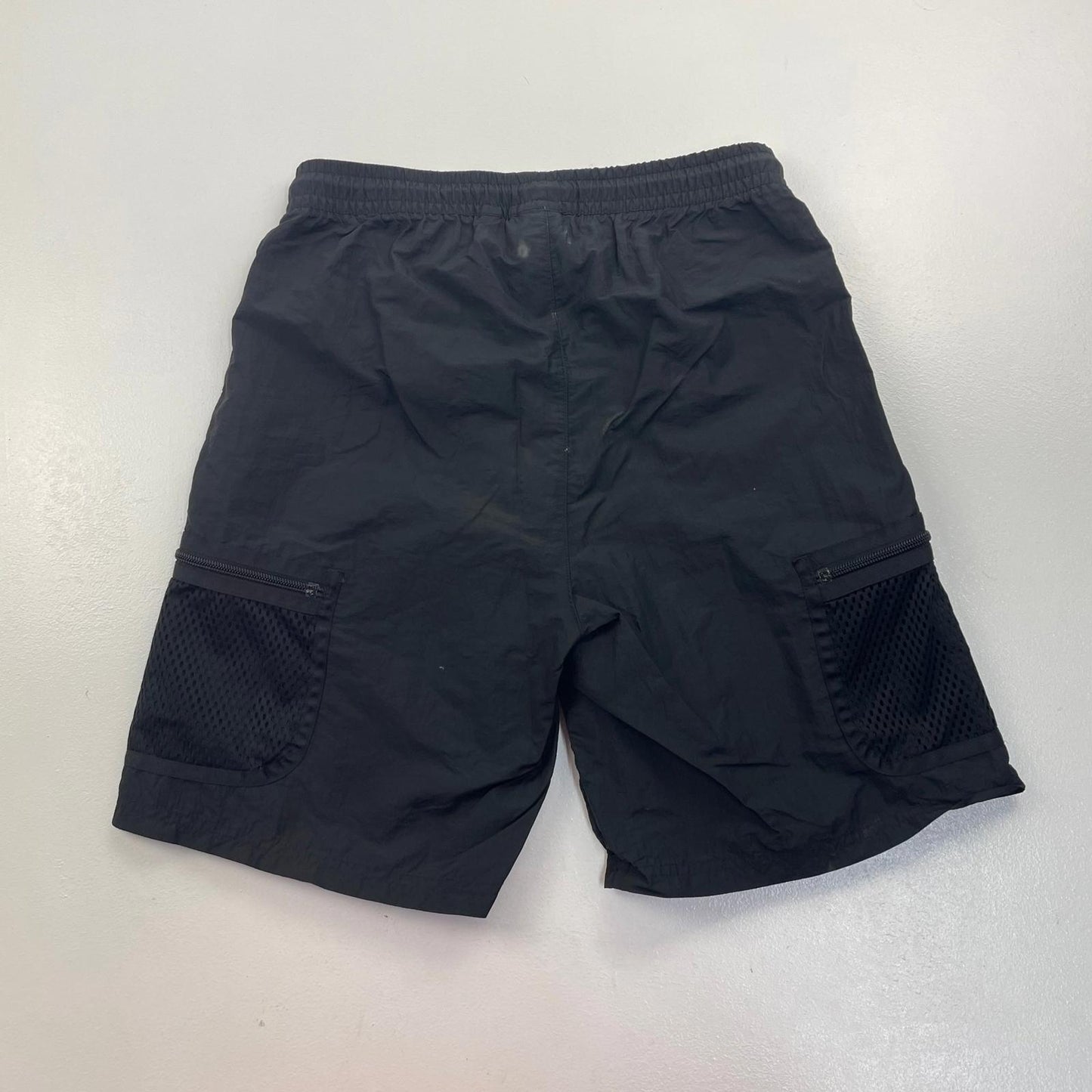 Adidas Cargo Shorts Drawstring Black Mesh Pockets Mens XS