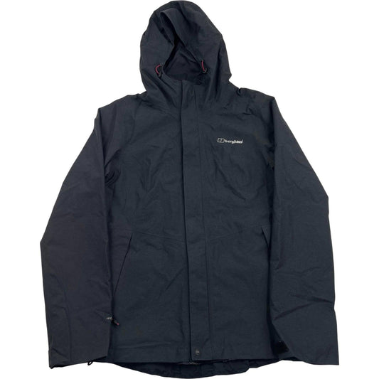 BERGHAUS Hydroshell Waterproof Jacket Hooded Outdoor Black Womens UK 8