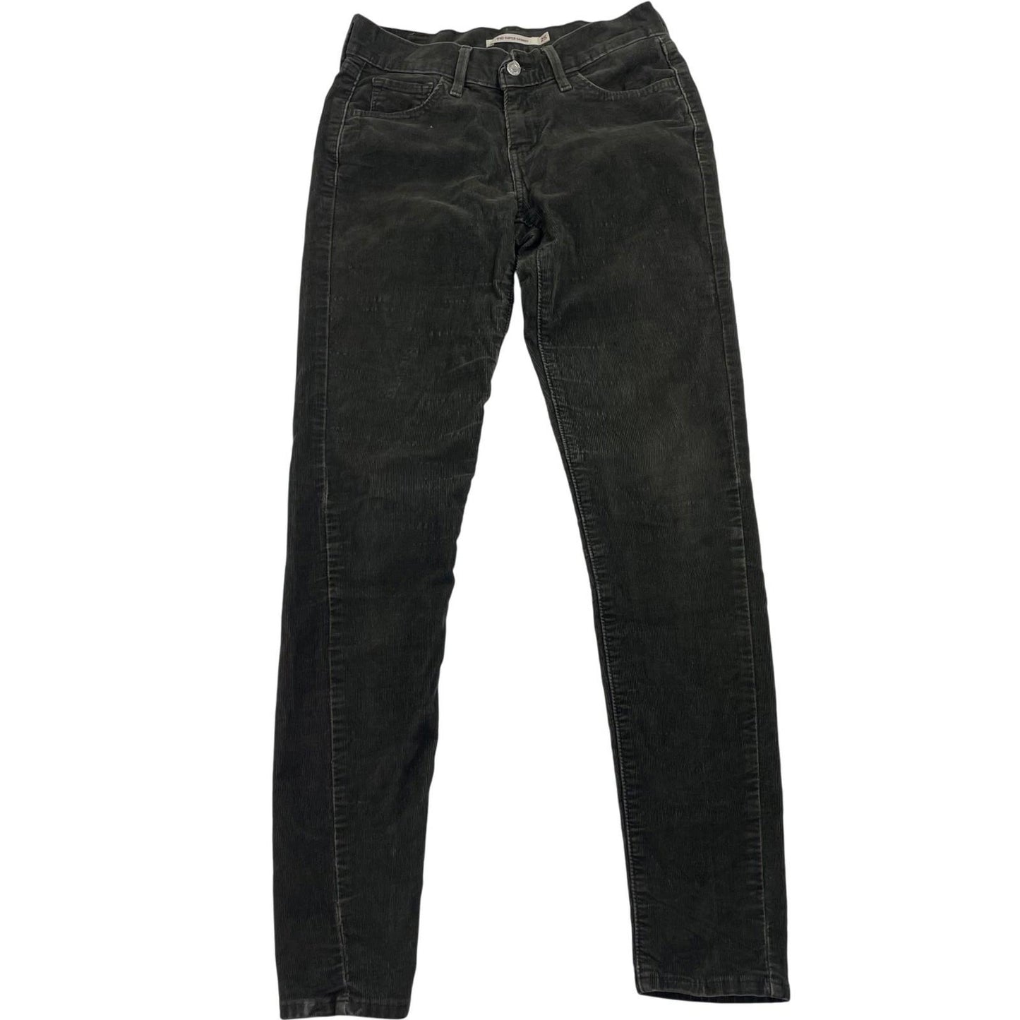Levi's 710 Super Skinny Corduroy Grey Trousers Womens W25 L30 UK 6