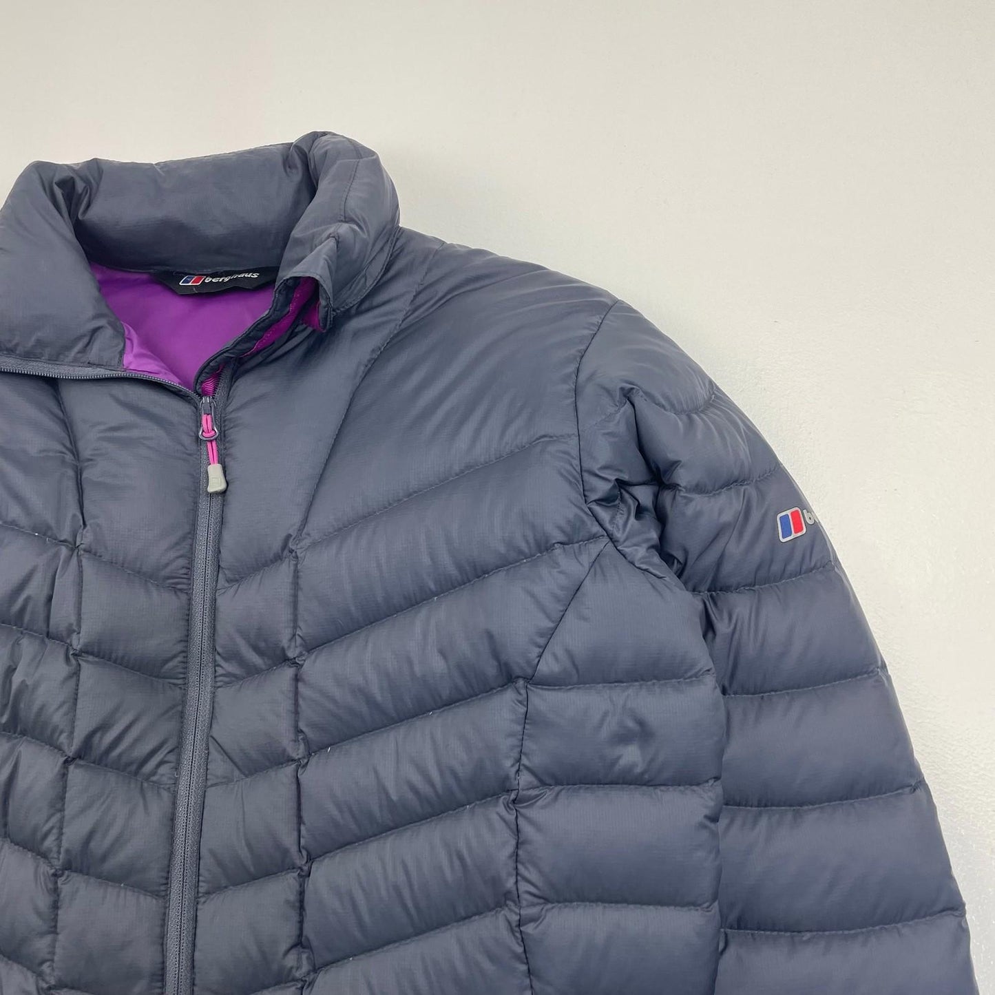 Berghaus Hydrodown Jacket Puffer Quilted Outdoor Grey Purple Womens UK 12