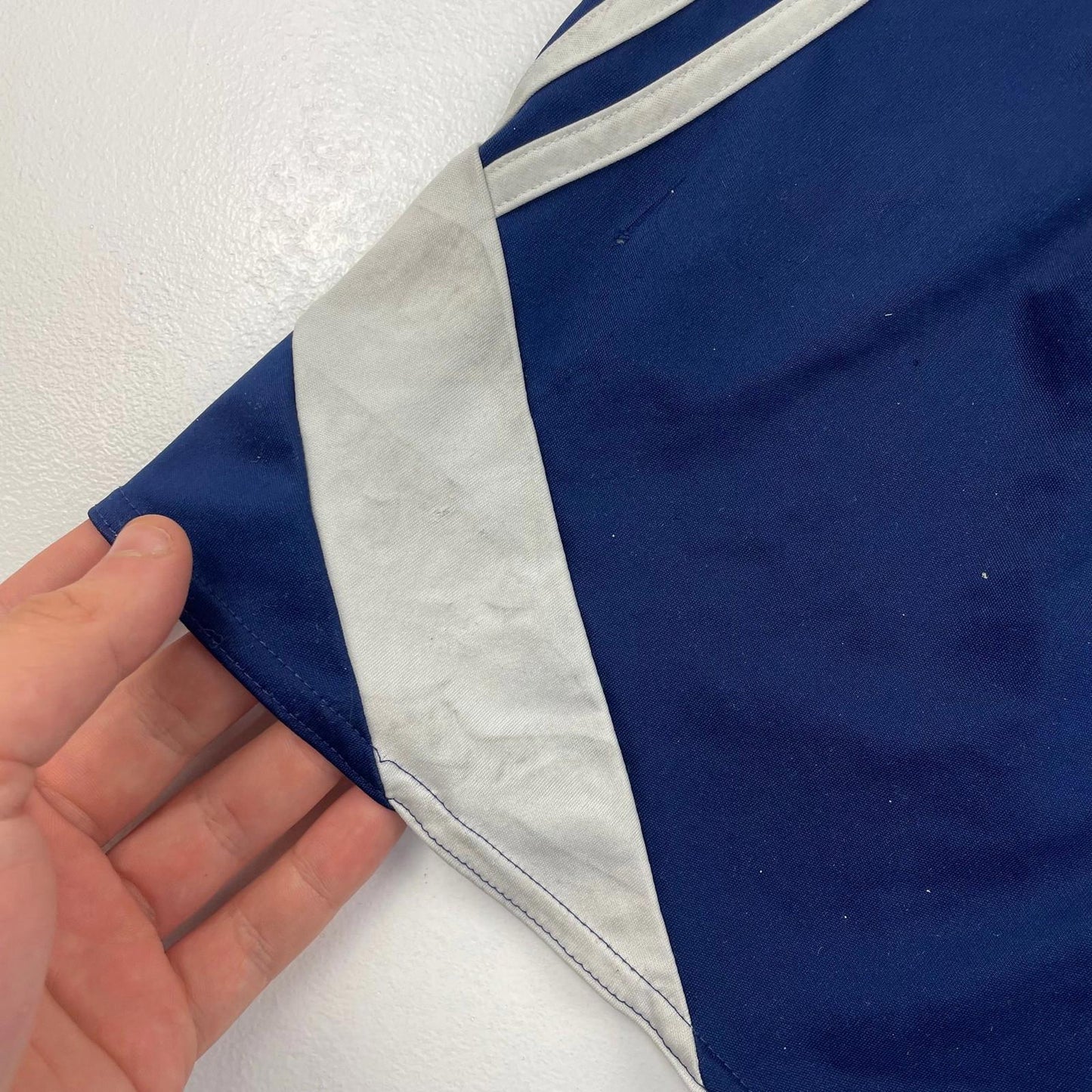 ADIDAS Activewear Shorts Athletic Blue White Stripe Drawstring Mens S