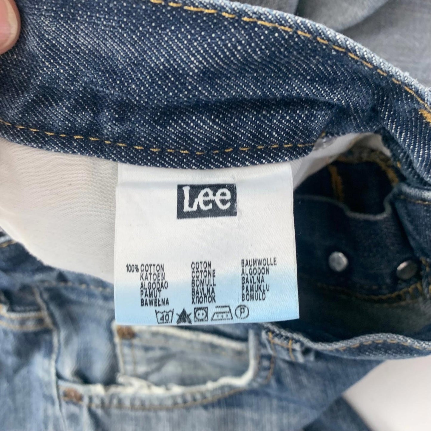 Lee Denim Shorts Distressed Casual Blue Mens W32