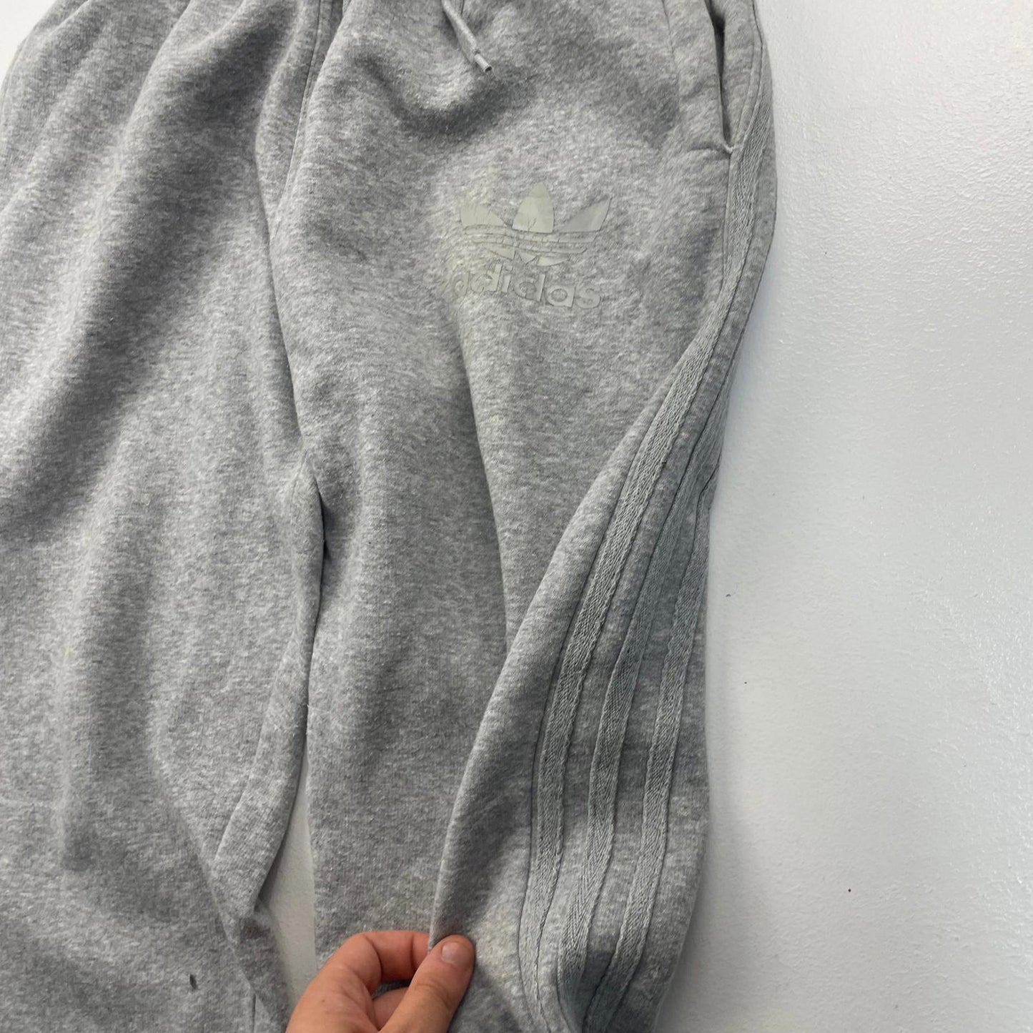 Adidas Sweatpants Joggers Grey Drawstring Elastic Mens Large