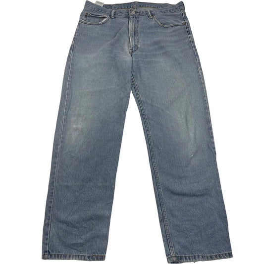 LEVI'S Jeans Straight Distressed Light Wash Denim Mens 36 X 32