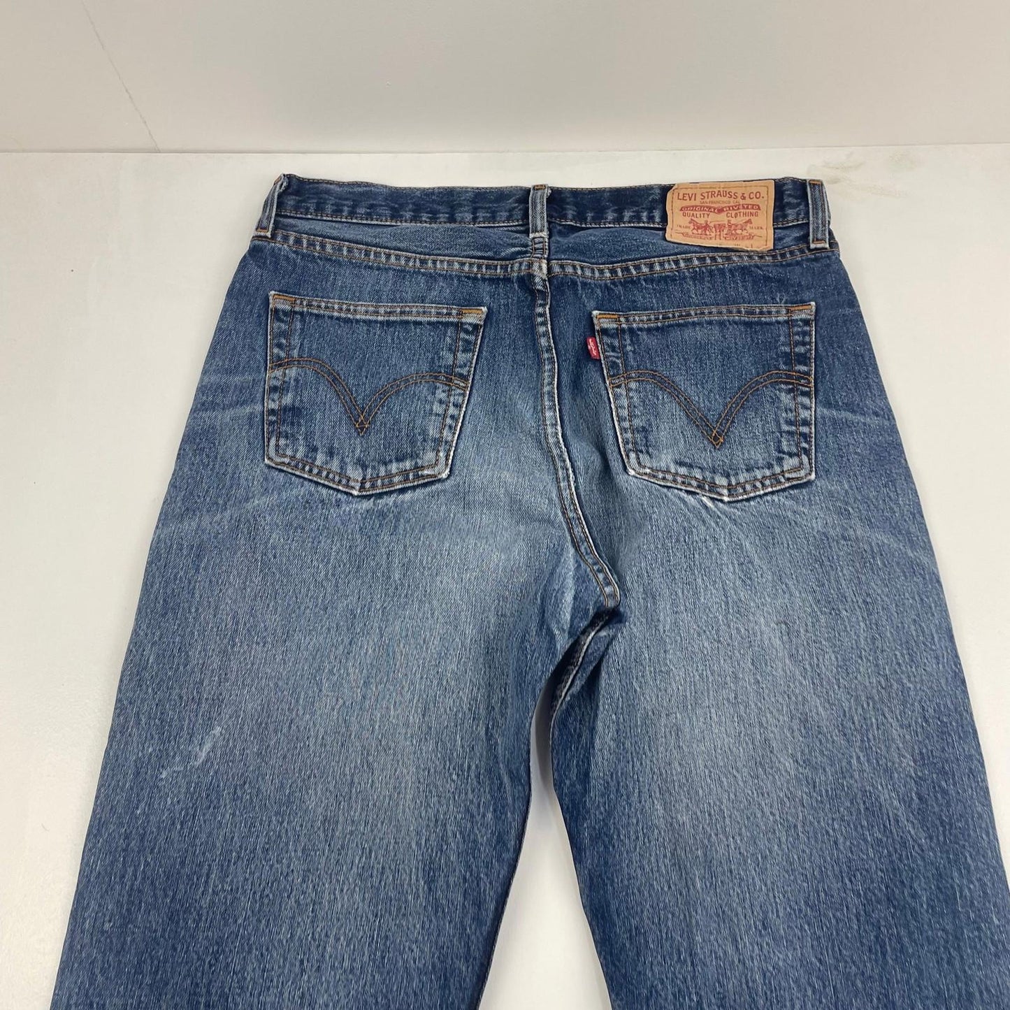 LEVI STRAUSS Straight Leg Denim Blue Jeans Vintage Style Mens W34 L32