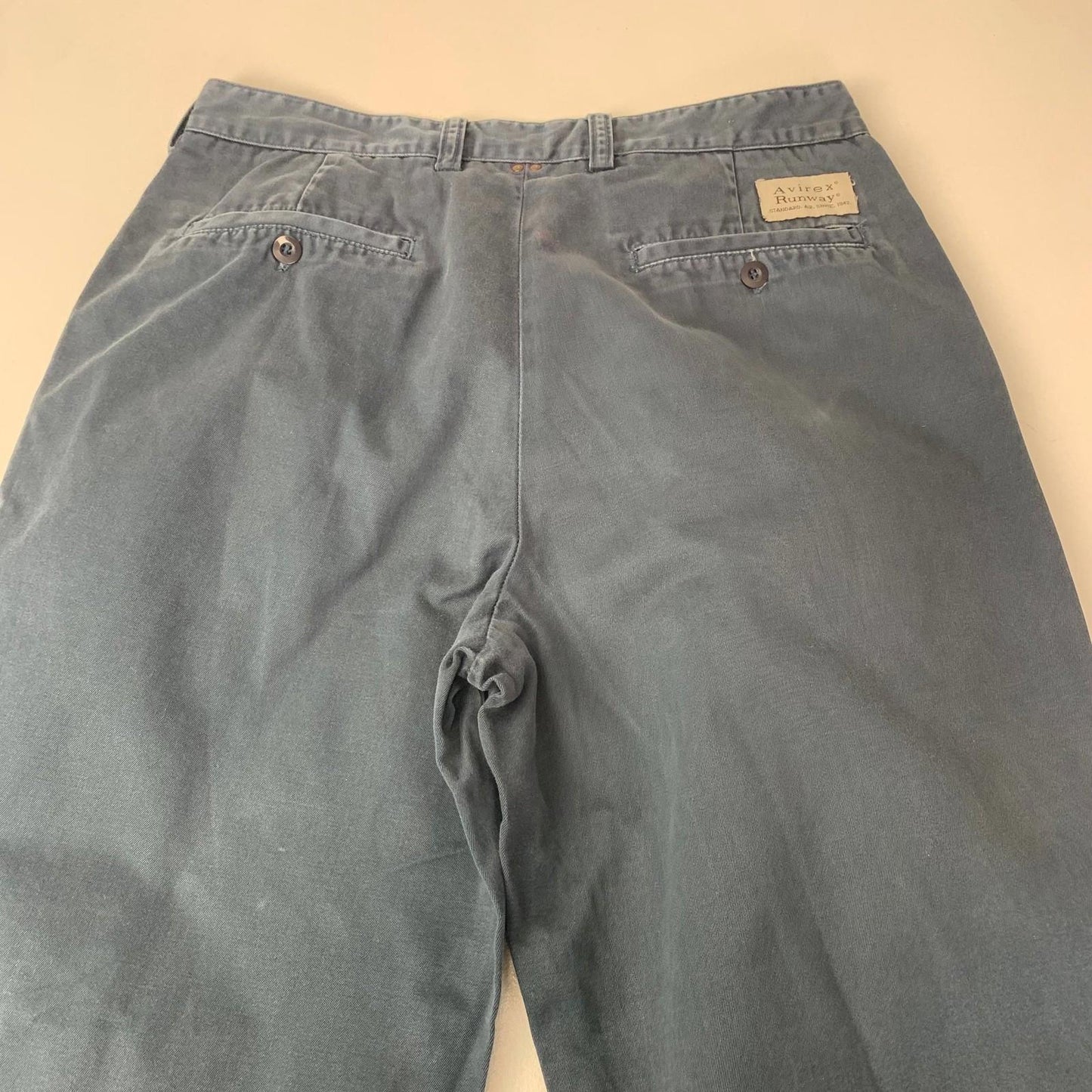 Avirex Runway Trousers Functional Garment Blue Cotton Men's Size 32 X 29