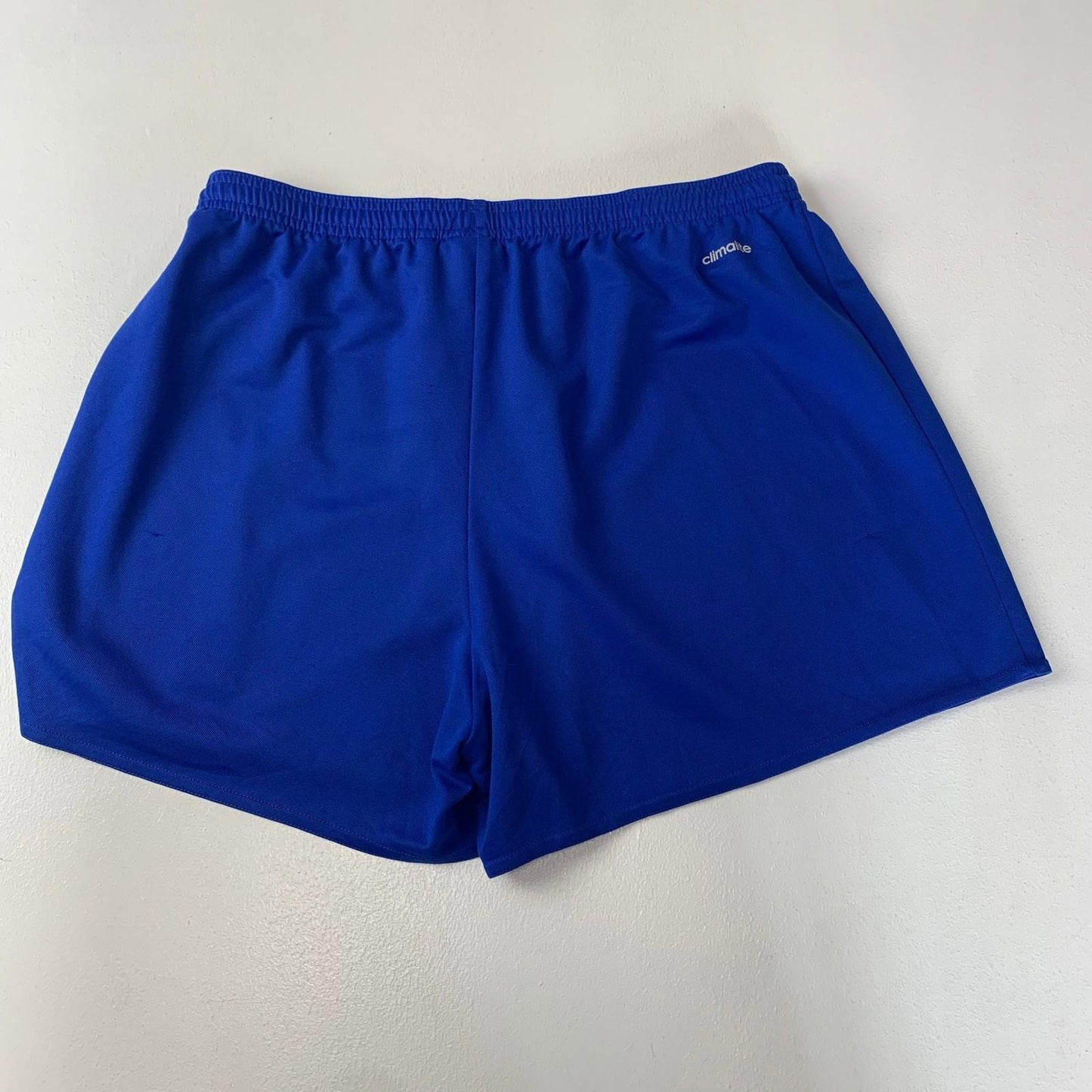 Adidas Climalite Activewear Shorts Blue Graphic Logo Women M