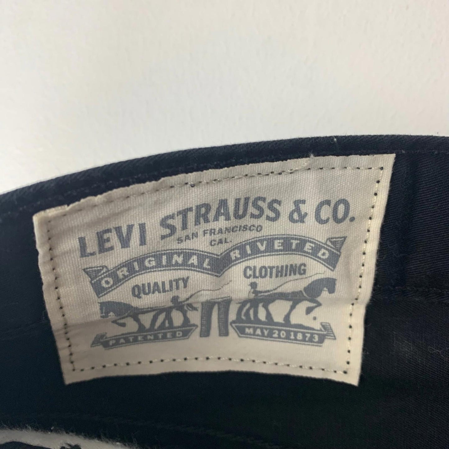 Levi's Original Chino Straight Leg Black Trousers Mens 33x30