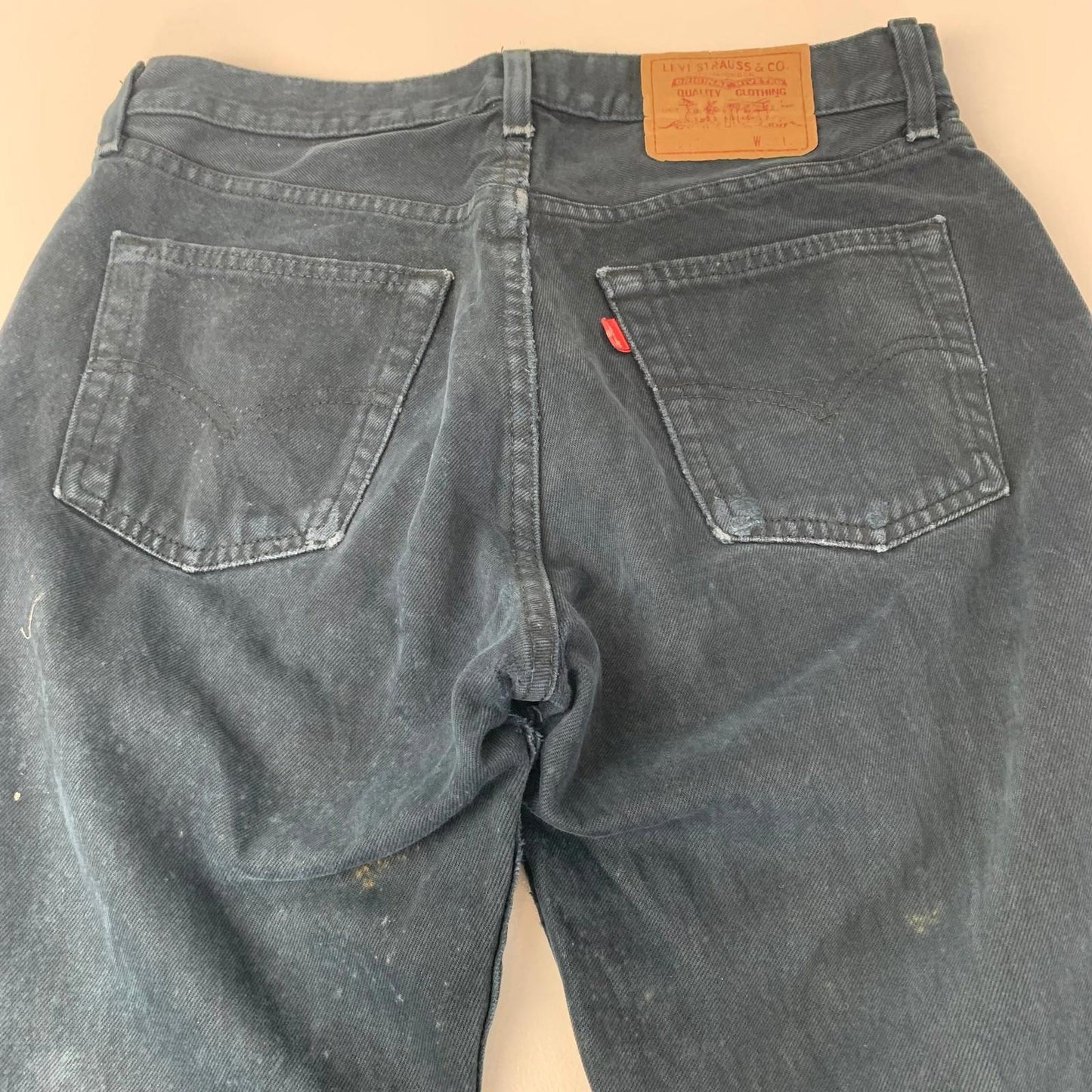 LEVI'S Straight Leg Jeans Vintage Distressed Denim Blue Mens W33 L32