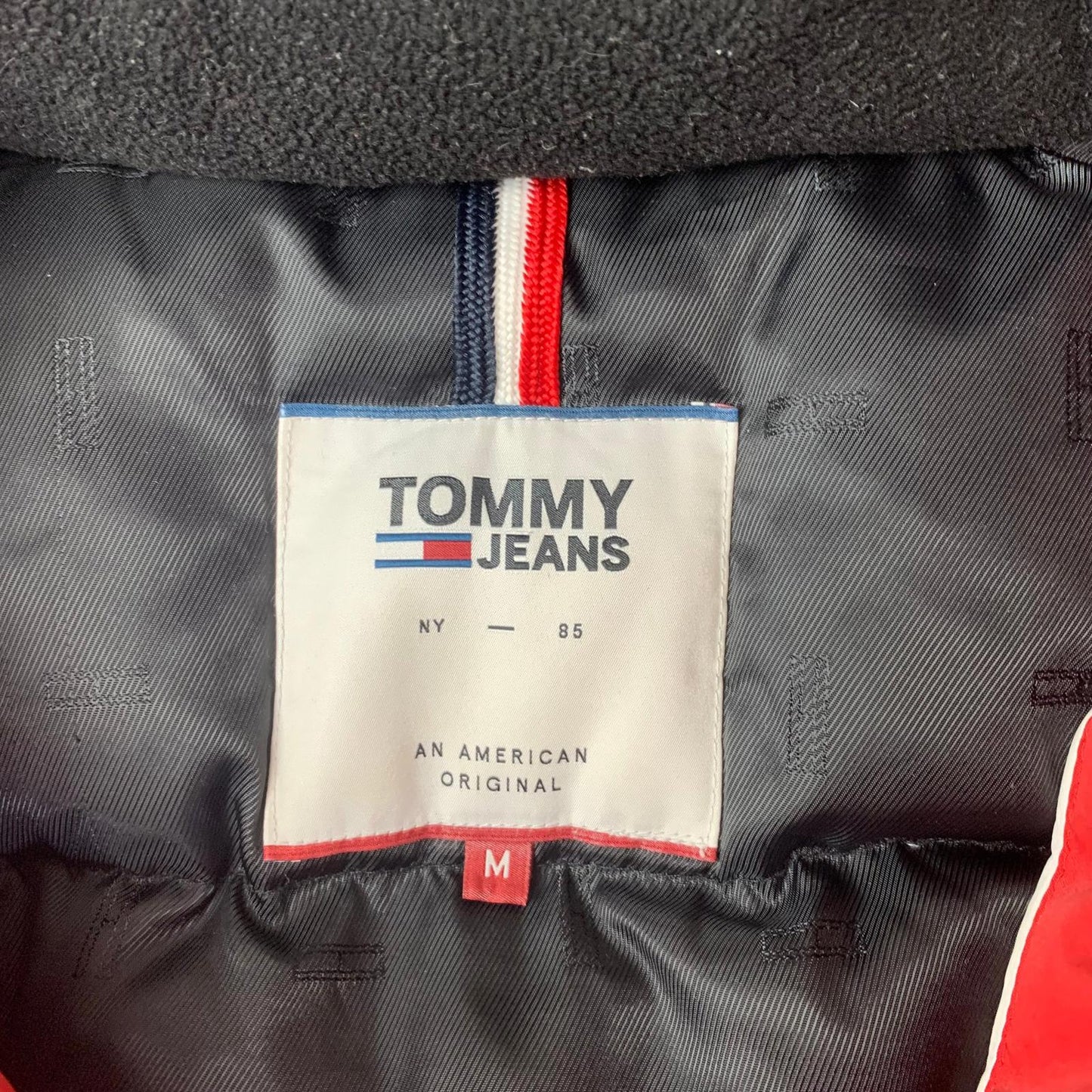 Tommy Jeans Puffer Jacket Faux Fur Hooded Red Girls Medium