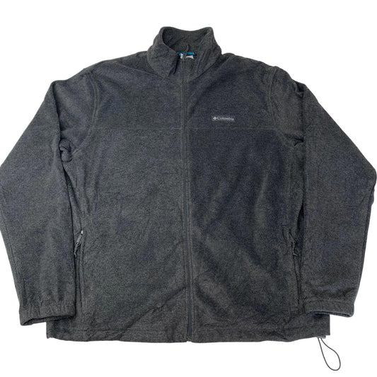 Columbia Fleece Jacket Full Zip Softshell Grey Mens XL