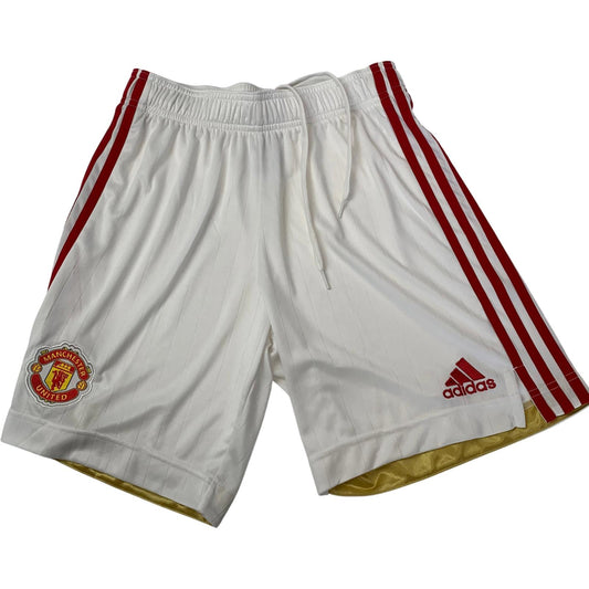 ADIDAS Football Shorts Manchester United AEROREADY White Mens Small