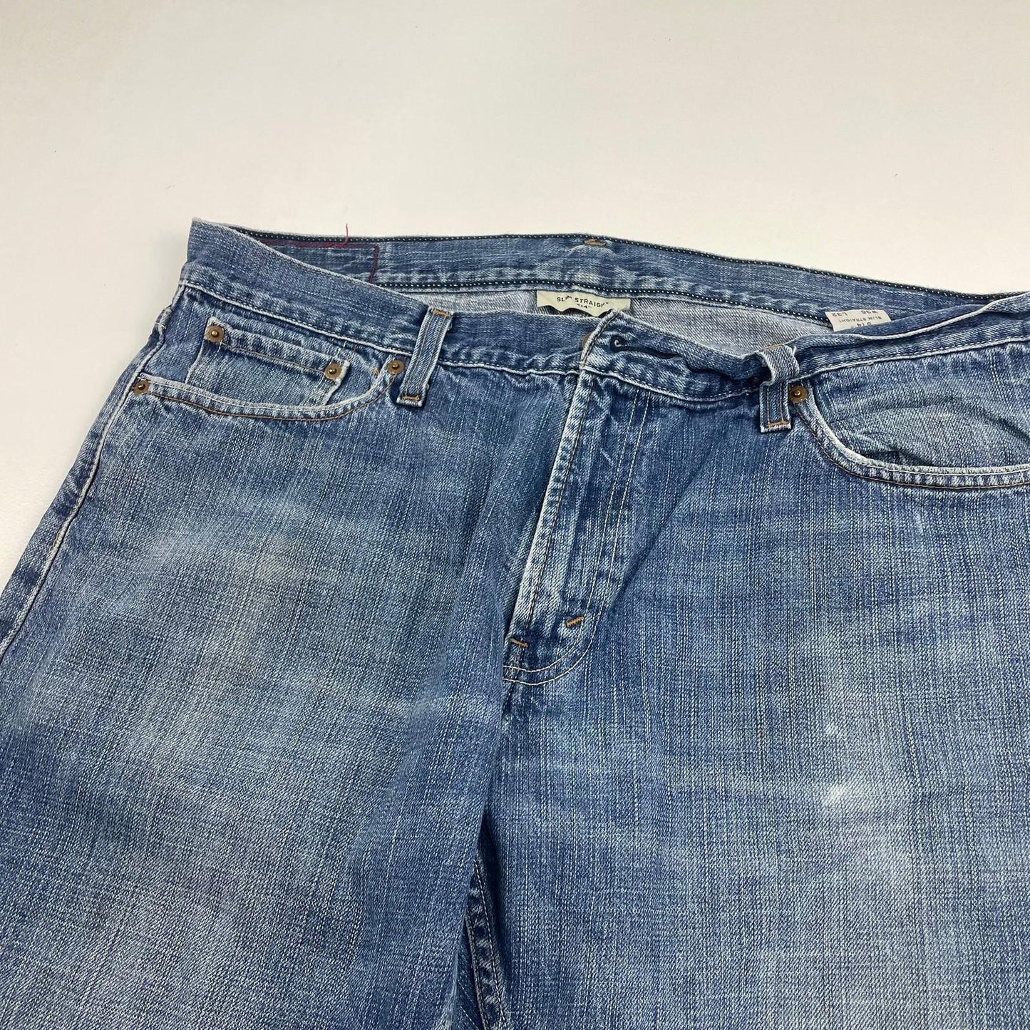 LEVI'S 514 Jeans Slim Straight Fit Distressed Blue Cotton Mens W36 L32