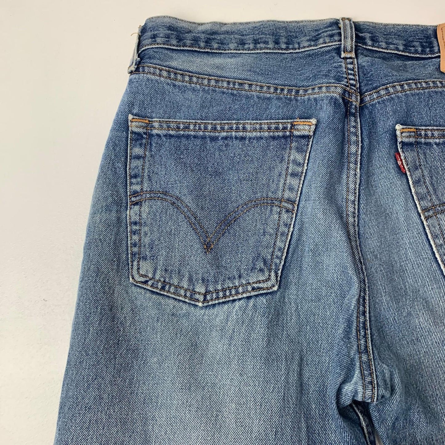 Levi's Straight Leg Denim Jeans Distressed Vintage Blue Mens W34 L30