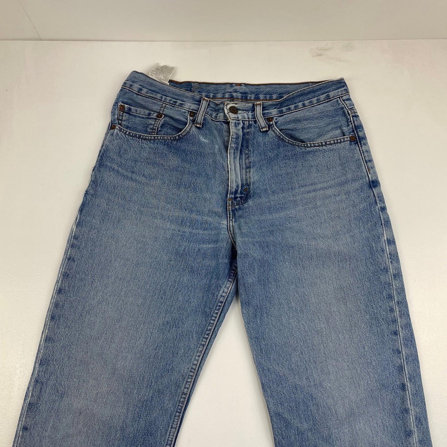 LEVI'S 504 Regular Straight Jeans Light Wash Classic Vintage Mens W34 L30