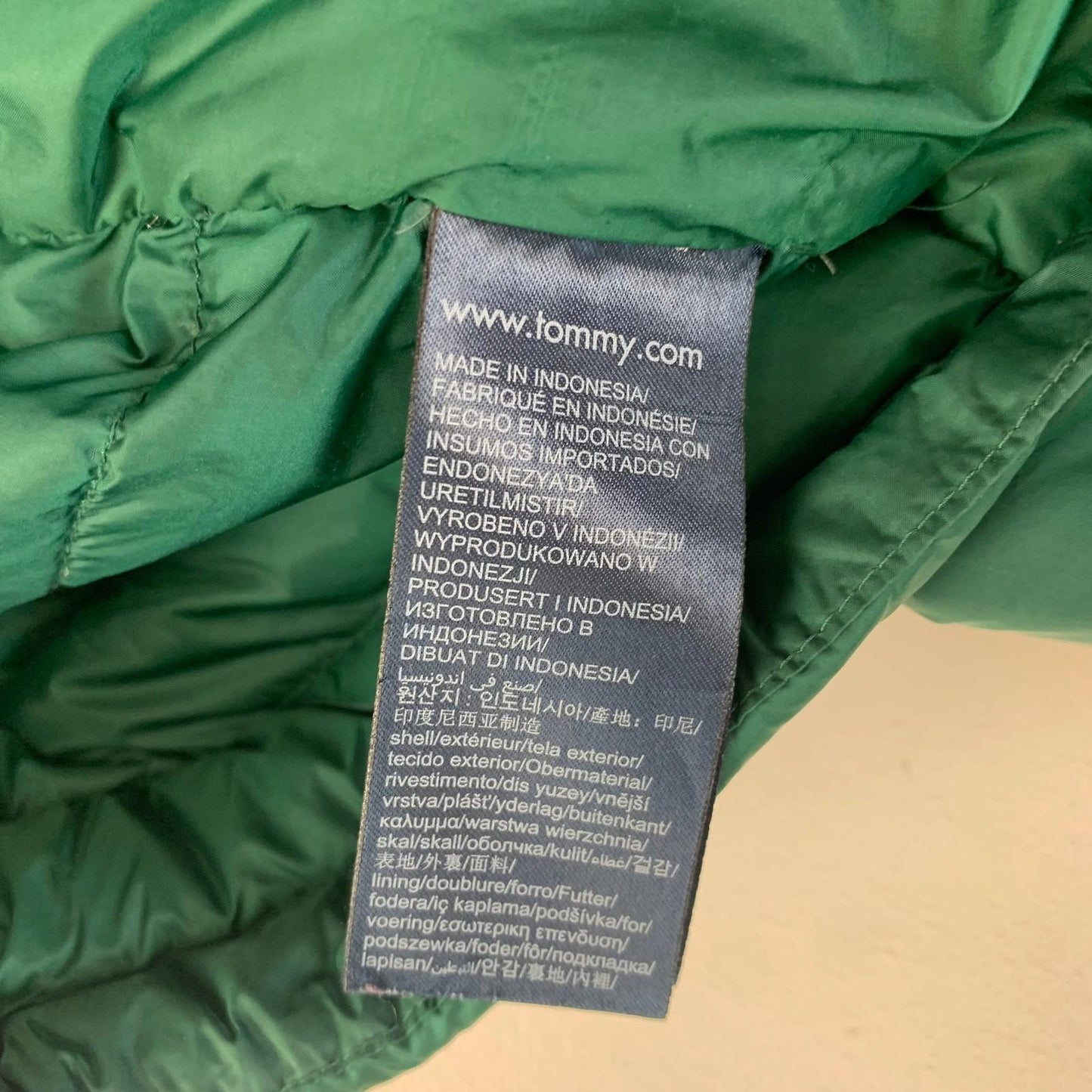 Tommy Hilfiger Puffer Jacket Quilted Green Mens Small