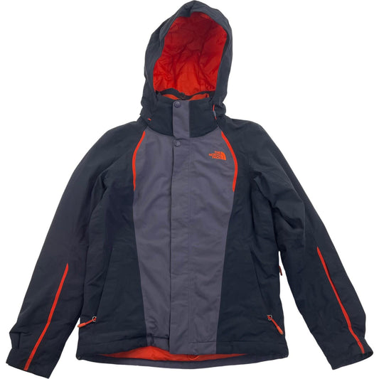 The North Face Women's Ski Jacket Hooded Waterproof Orange Grey XS