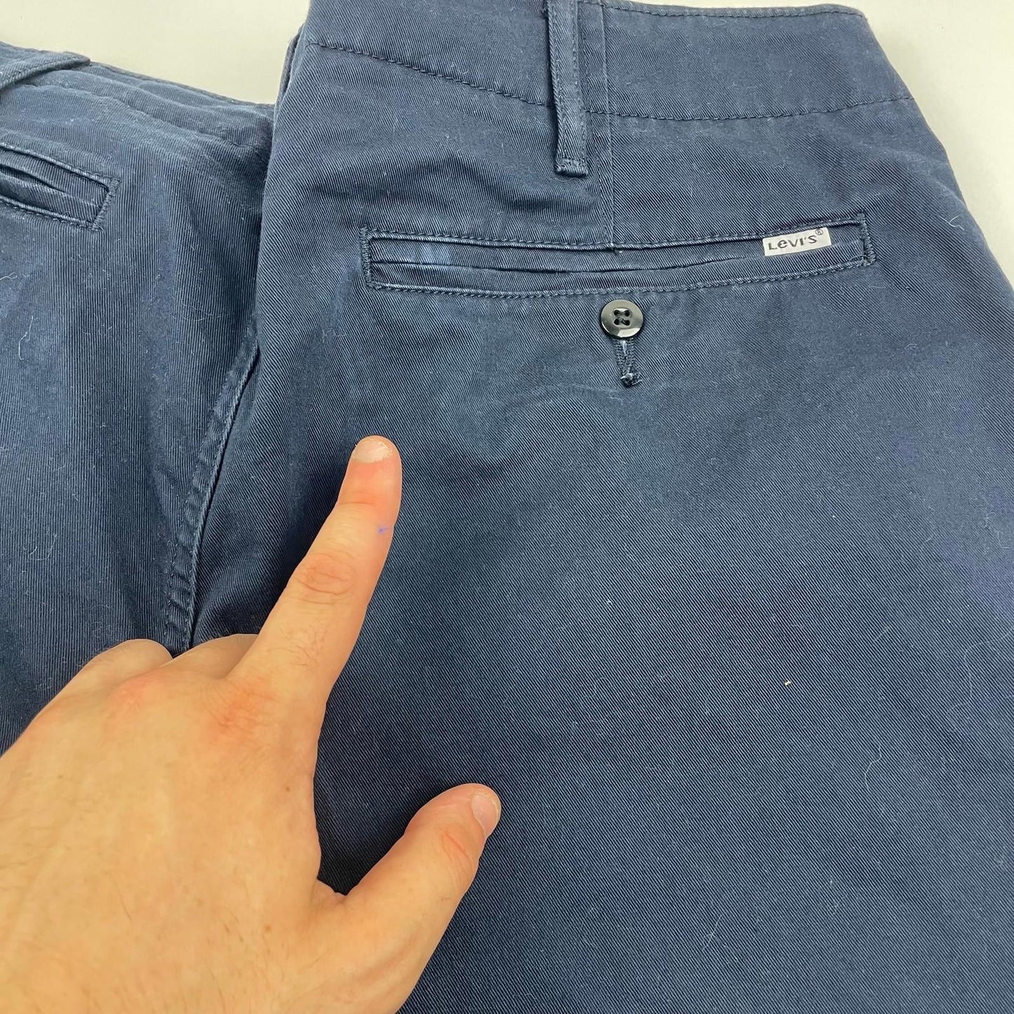 Levi's Navy Chino Trousers Casual 90s Straight Leg Mens Size 36 X 32