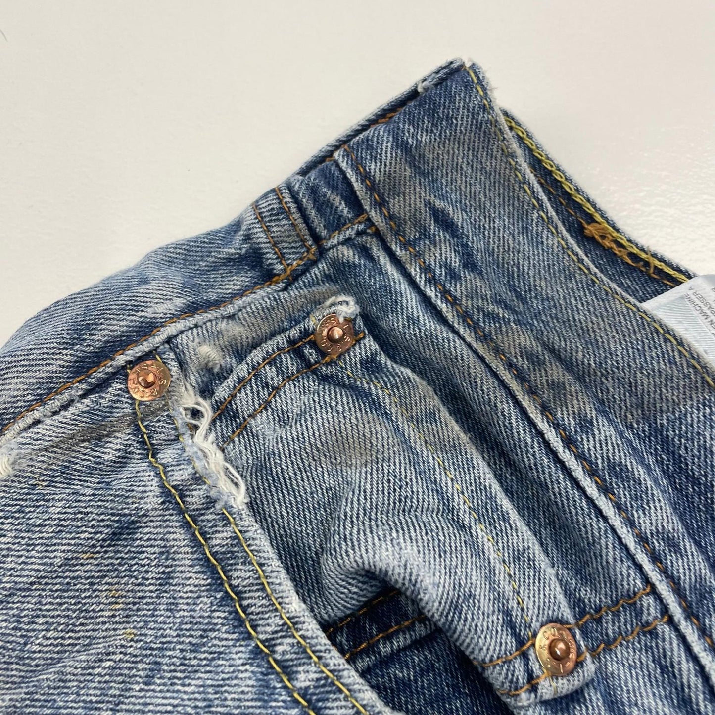 LEVI'S 505 Jeans Classic Straight Fit Vintage Blue Denim Mens W36 L30