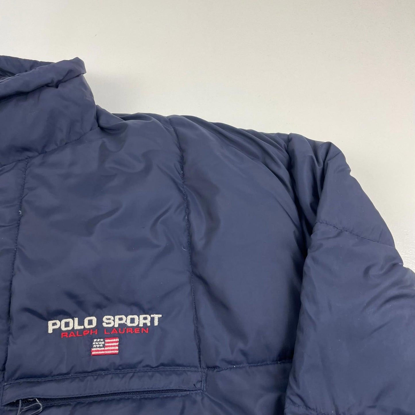 POLO SPORT Ralph Lauren Puffer Jacket Vintage Style Blue Mens Large
