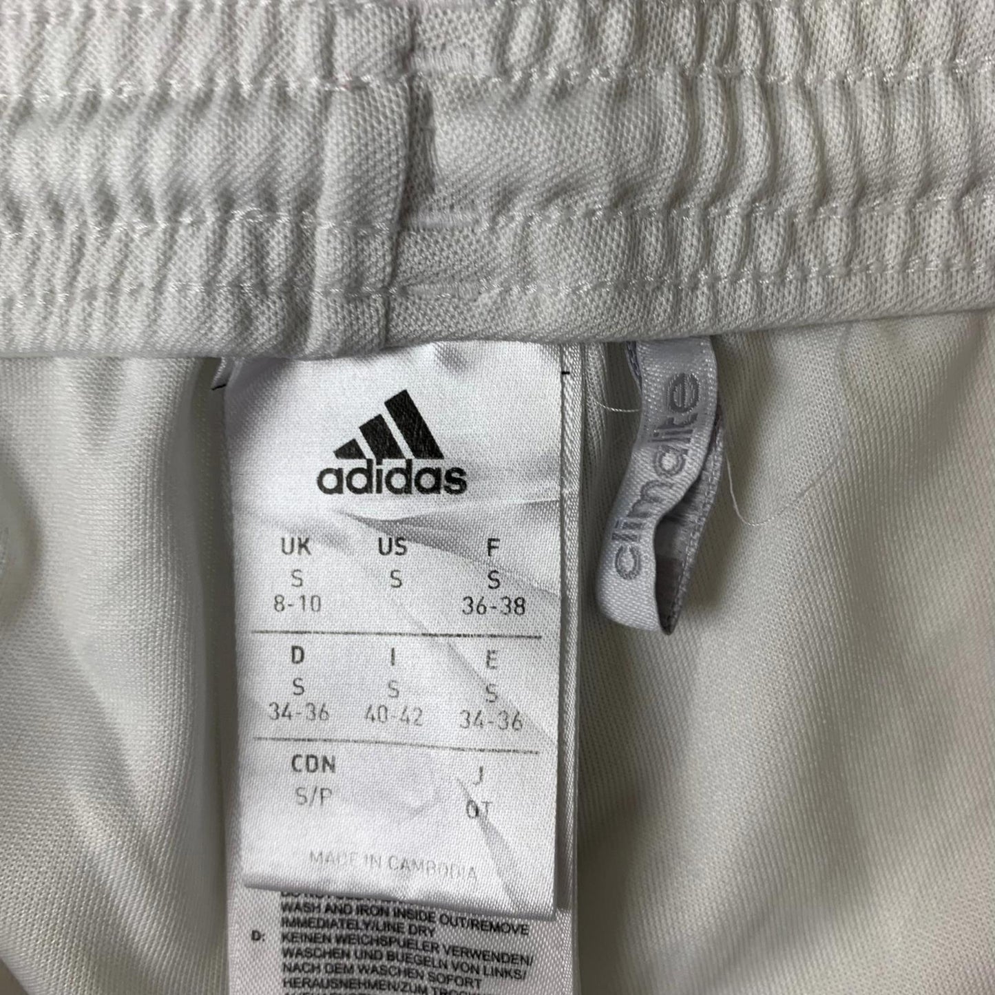 ADIDAS Climalite Shorts Drawstring Elastic Waist White Women's Size S UK 8-10