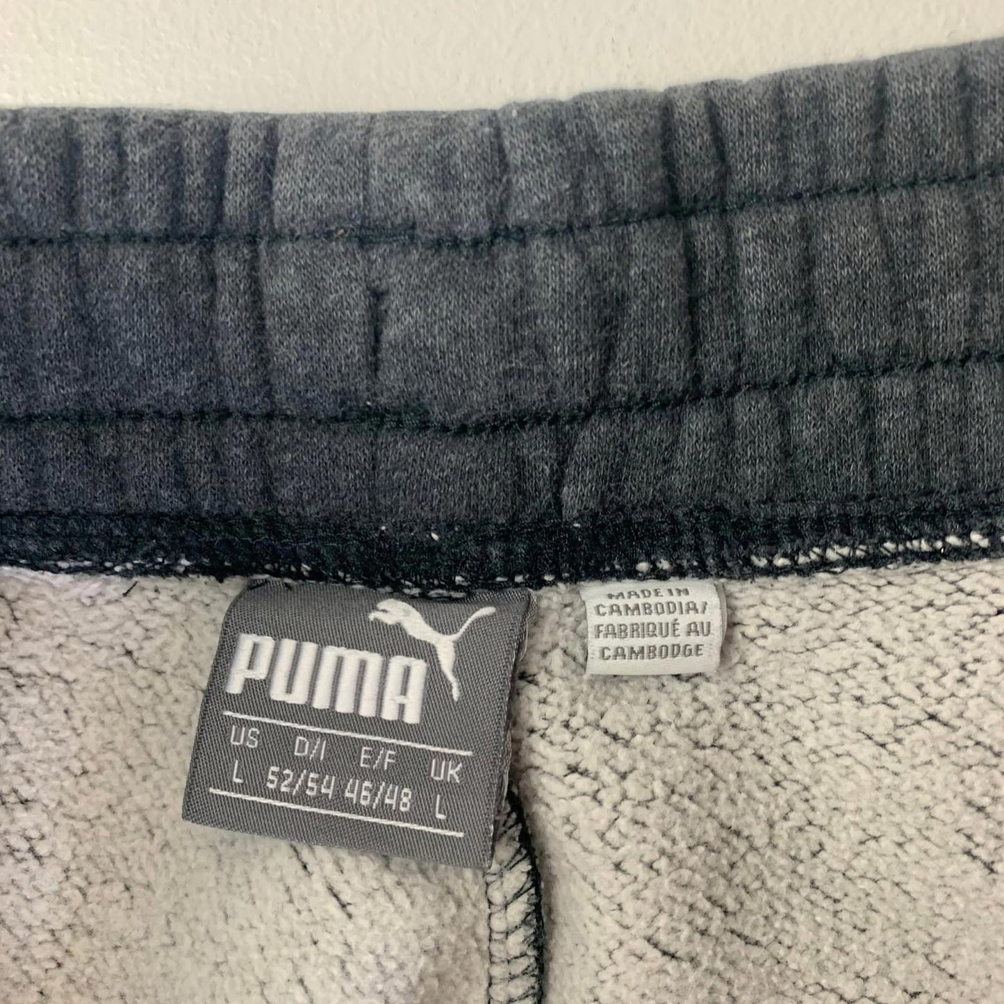 Puma Track Pants Casual Fleece Lined Grey Joggers Mens Large L