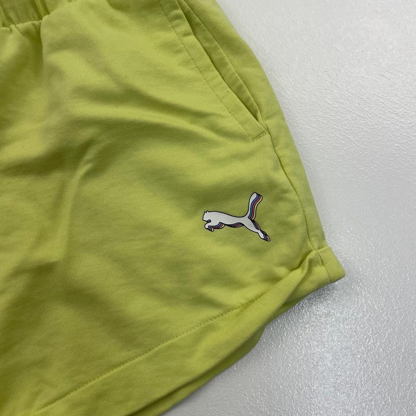 Puma Women's Elastic Waist Casual Shorts Bright Yellow XS