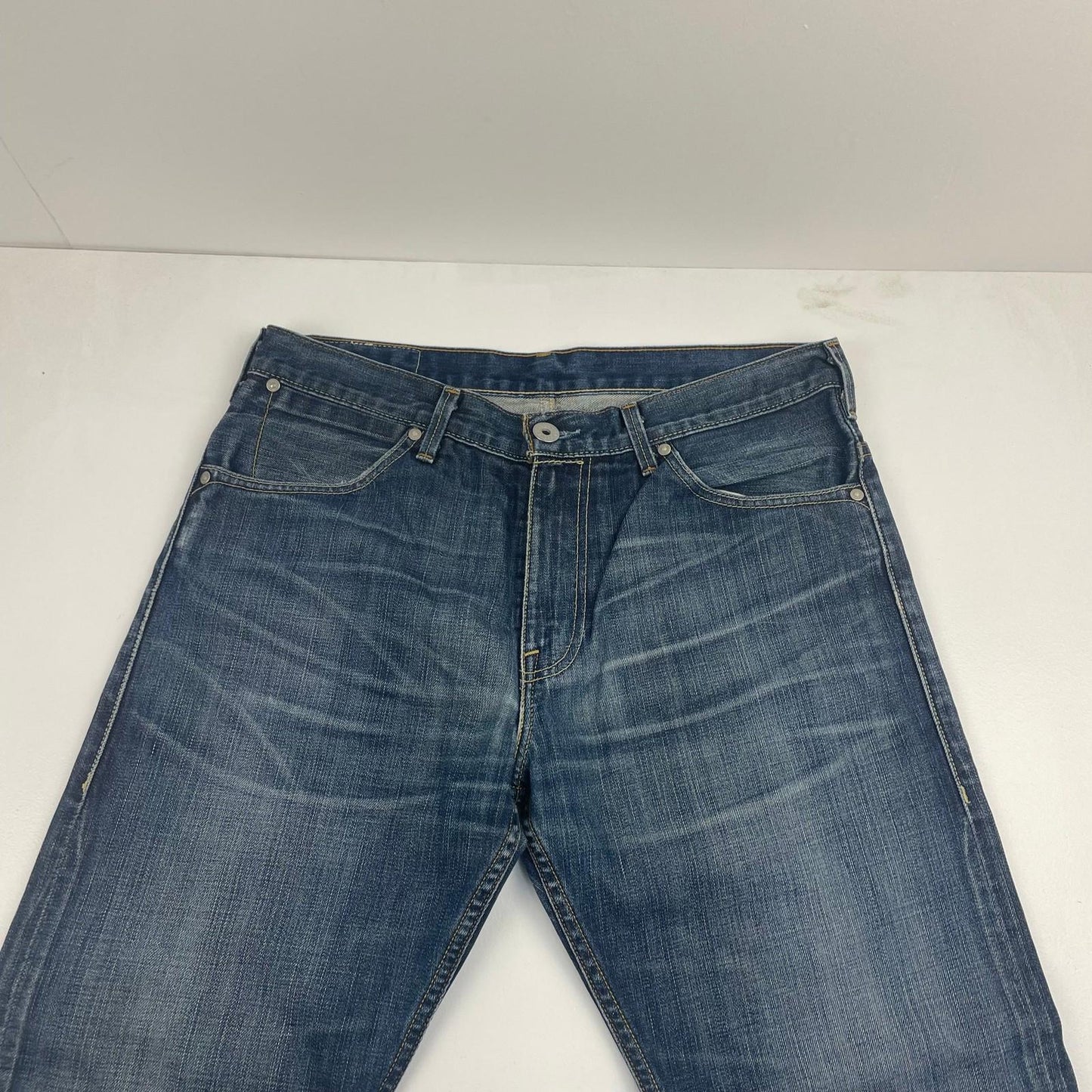 Levi's Straight Leg Denim Jeans Mid Wash Classic Fit Blue Mens W34 L32