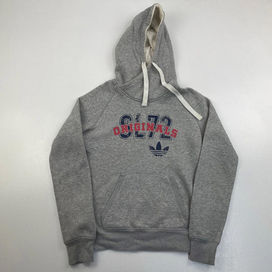 Womens Adidas Grey Spellout Hoodie , Size UK10
