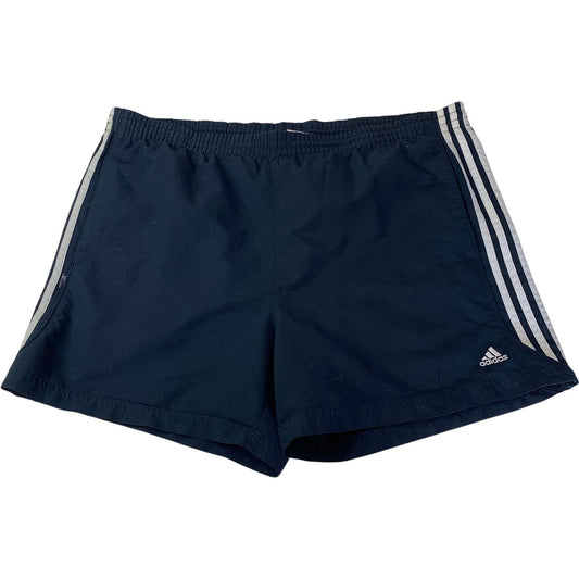 Adidas Athletic Shorts Elastic Waist Black Striped 3-Stripes Mens 2XL