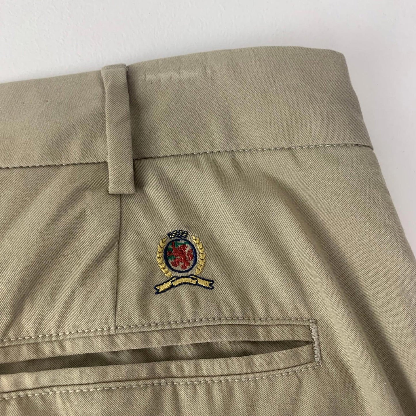 Tommy Hilfiger Chino Straight Leg Trousers Tan Mens Size 36/34