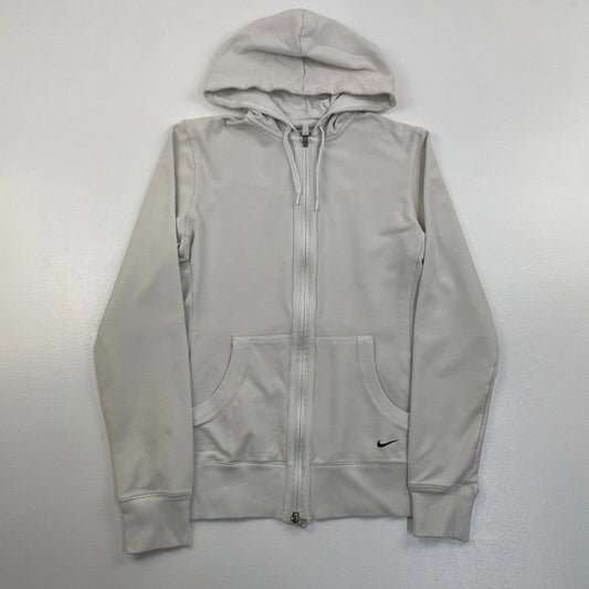 Women’s NIKE White Full Zip Nike-Fit Hoodie , Size M