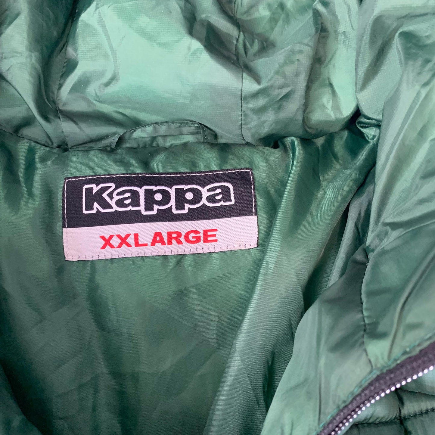 Unisex Kappa L - XL Green Puffer Jacket / Hood