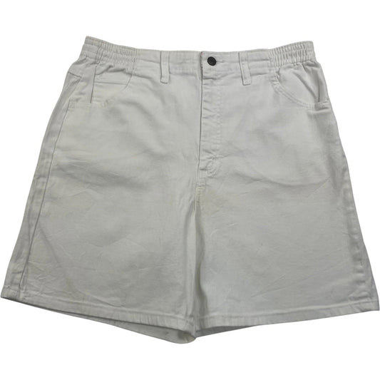 Lee Shorts Elastic Waist White Casual Bermuda Women's Label Size 14