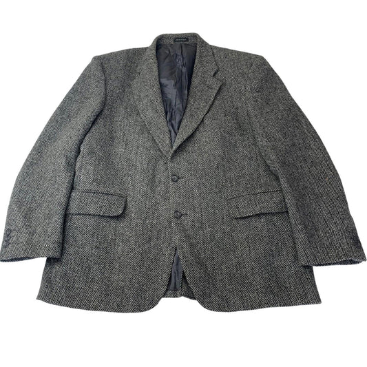 Alexandre Harris Tweed Blazer Herringbone Wool Grey Jacket Mens 44R