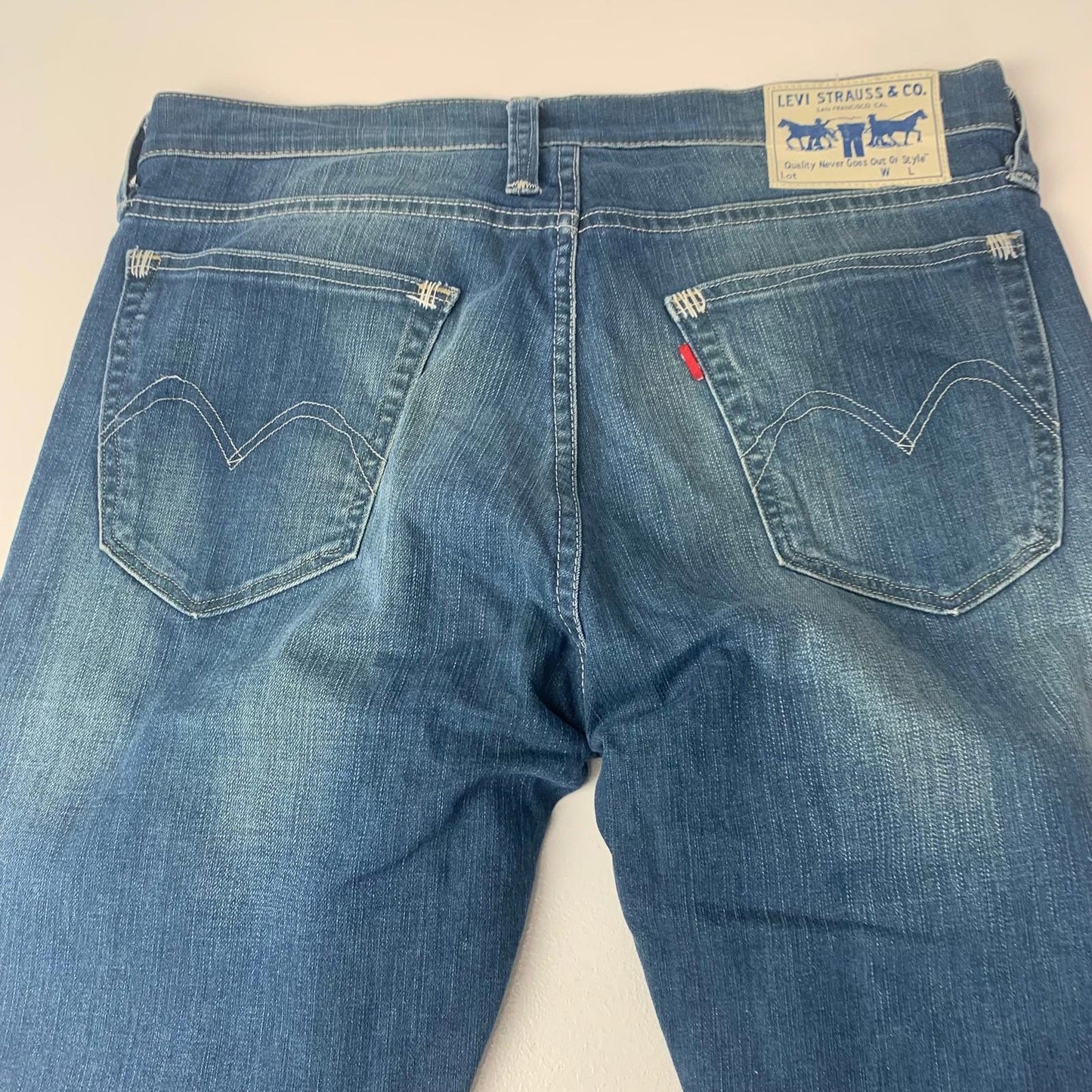 Levi Strauss & Co. Straight Jeans Washed Blue Denim Womens UK 12
