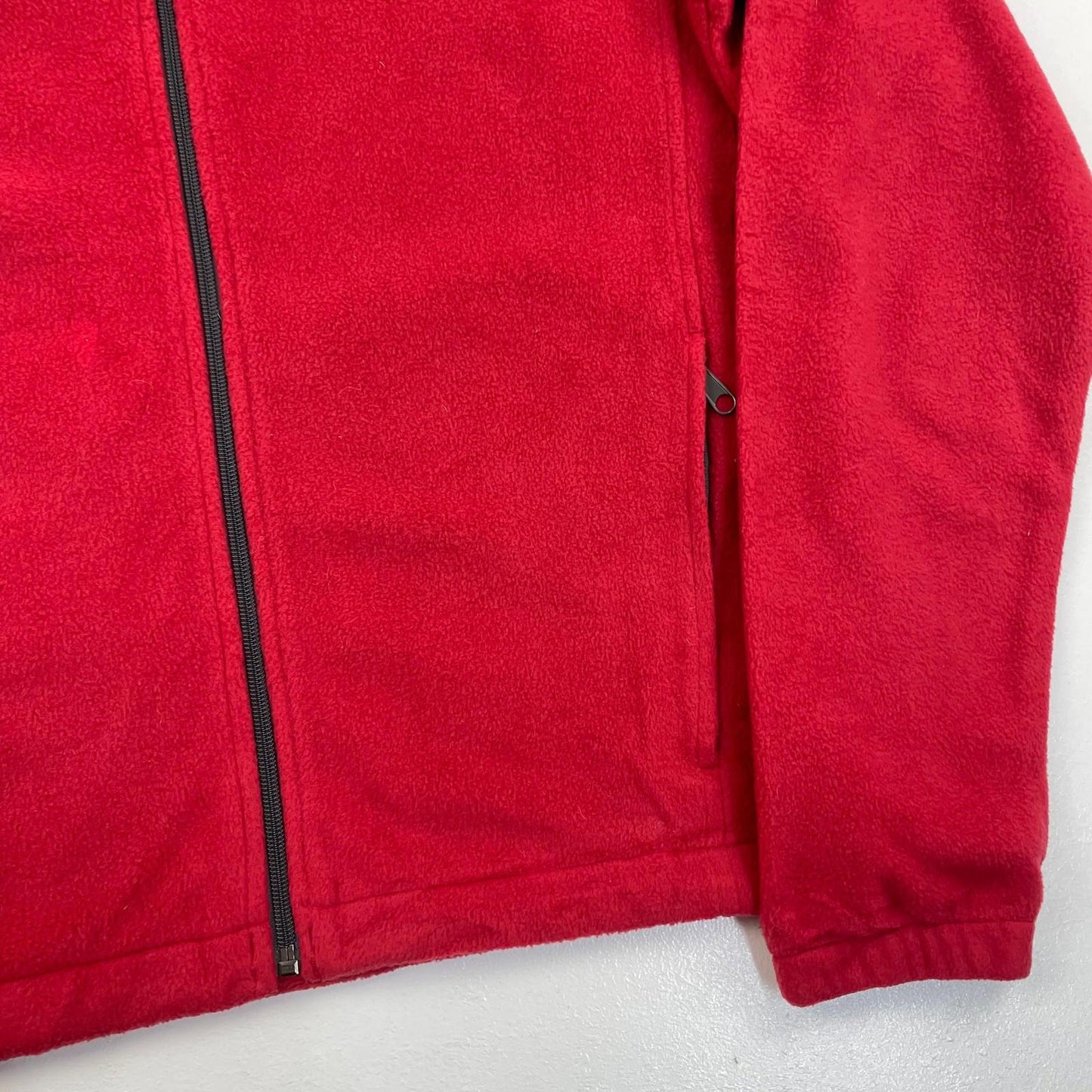 COLUMBIA Fleece Jacket Warm Winter Red Zip Mens M