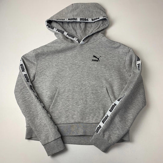Women’s PUMA Cropped Hoodie / Grey / UK8 / XS / Taped