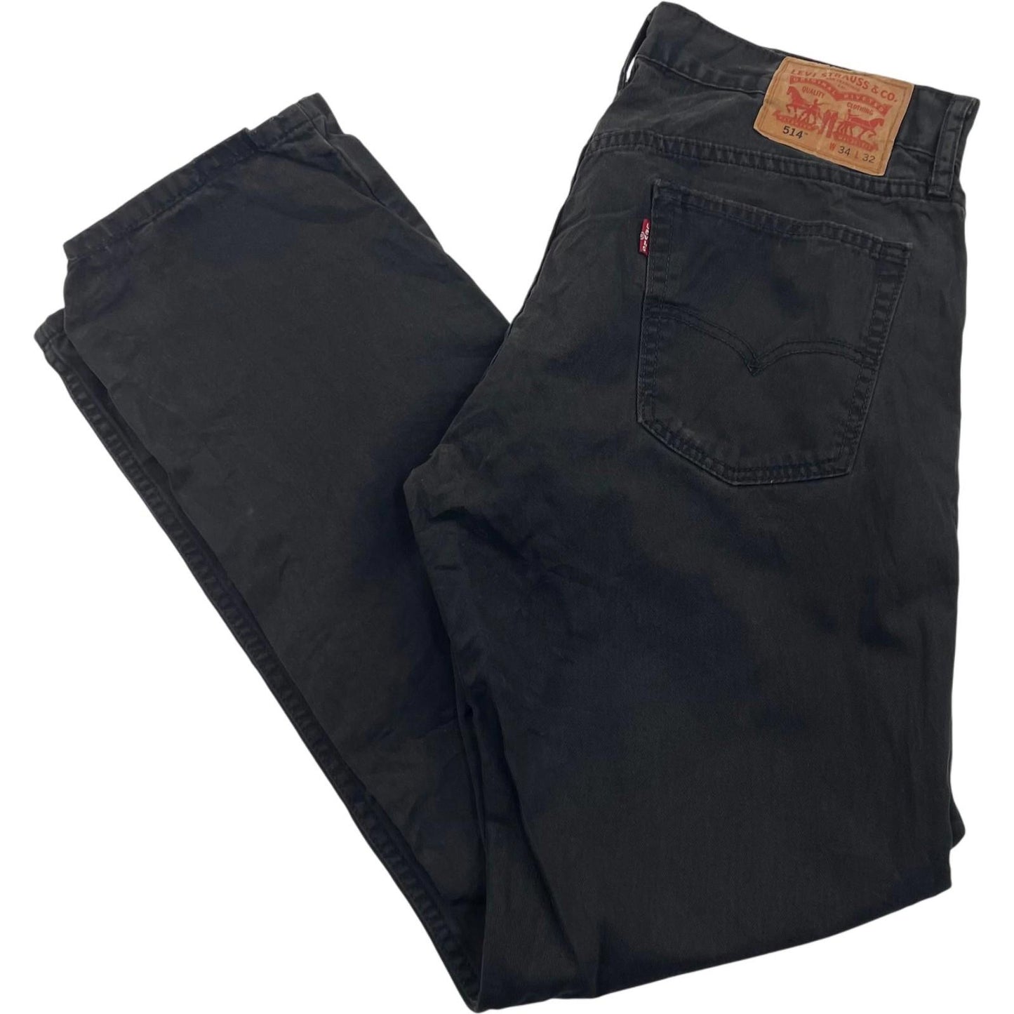 LEVI'S 514 Straight Leg Jeans Black Denim Womens Size 32 x 32