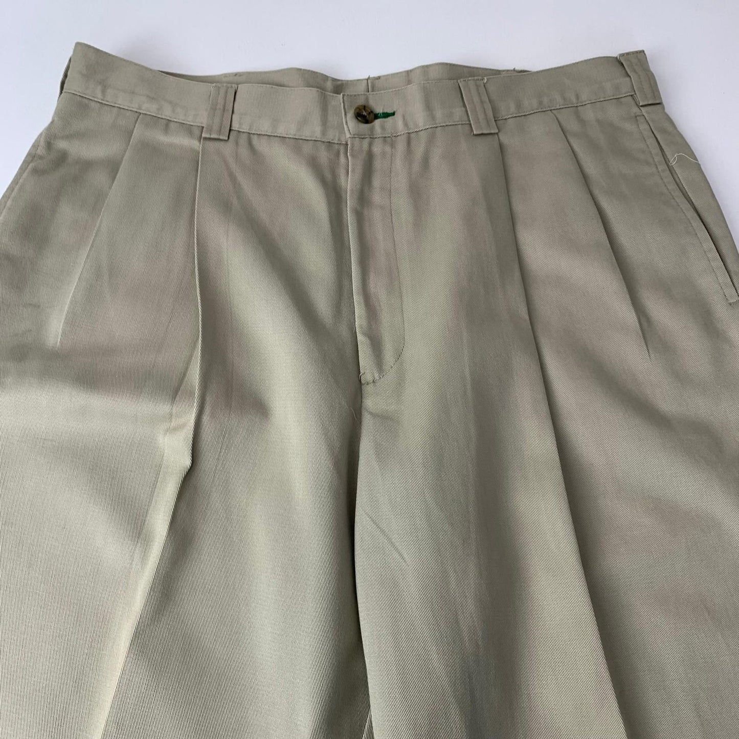 Tommy Hilfiger Trousers Vintage Relaxed Fit Beige Pleated Mens 34x30