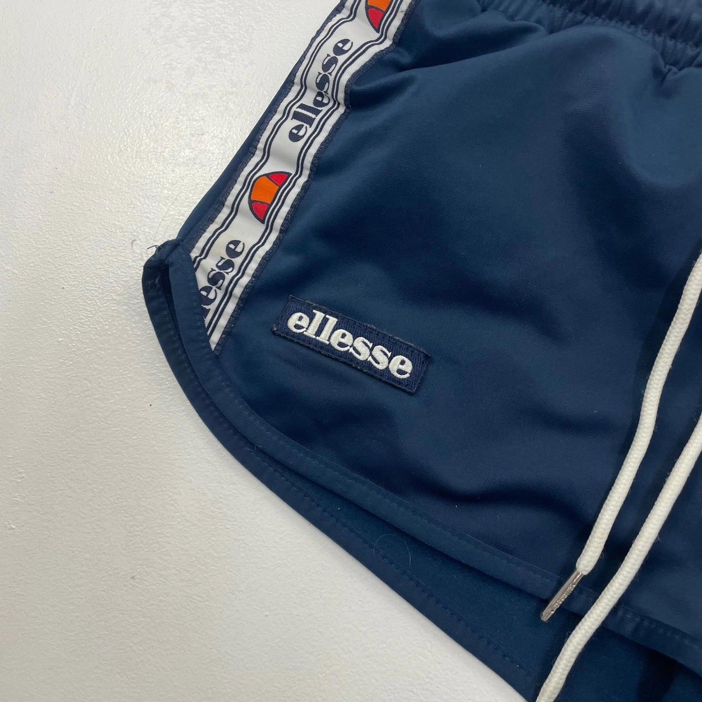 Ellesse Women's Hot Pants Retro Logo Design Navy Blue Shorts UK 6