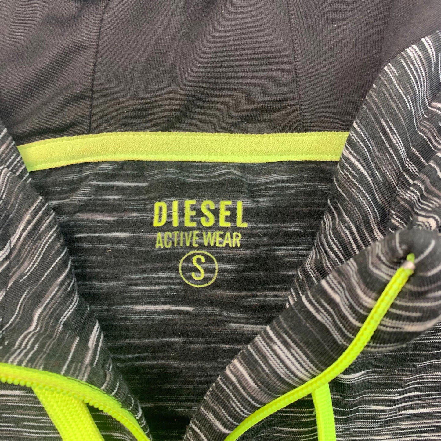 Women’s DIESEL ACTIVEWEAR Full Zip Hoodie / Small / Black & Grey / Stretchy