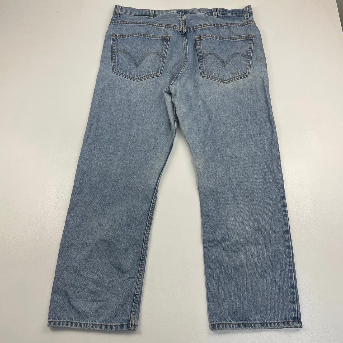 LEVI'S 505 Regular Fit Jeans Light Wash Straight Blue Mens W38 L29