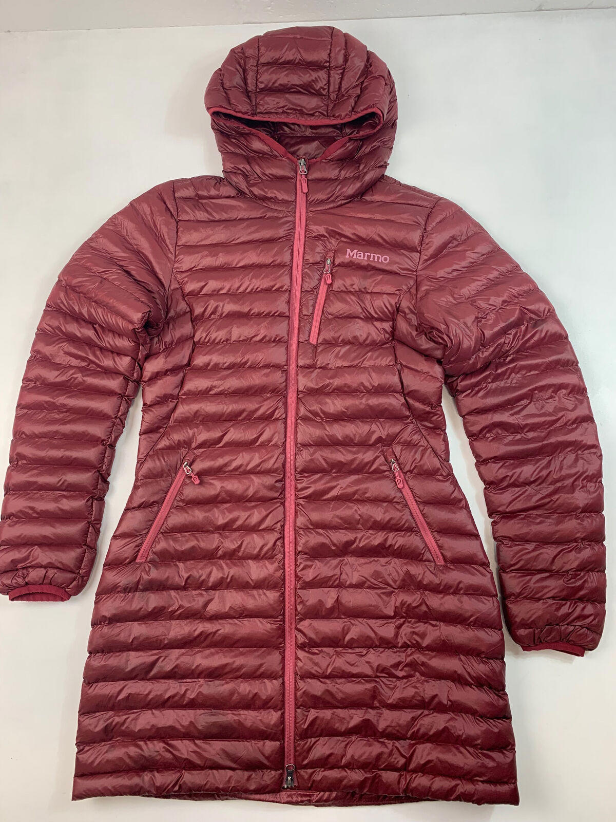 Womens MARMOT Long Puffer Coat / Purple Jacket / Medium / Quilted Parka