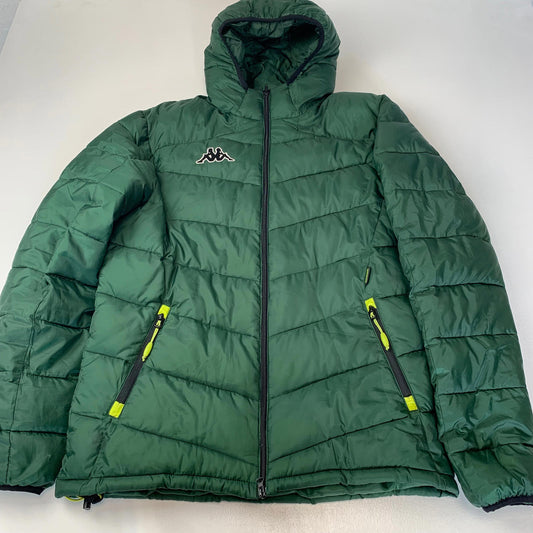 Unisex Kappa L - XL Green Puffer Jacket / Hood