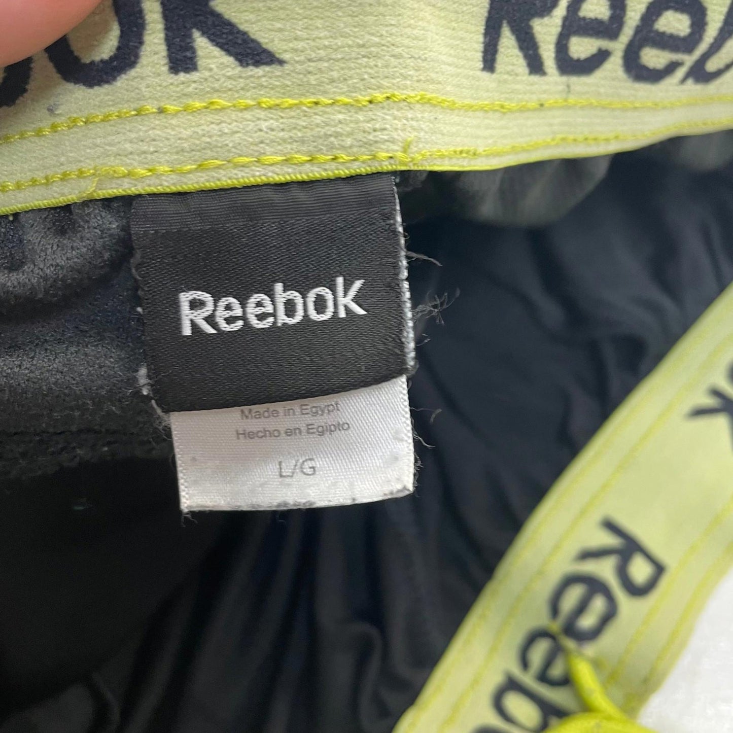 Reebok Athletic Shorts Drawstring Black Men's Size L